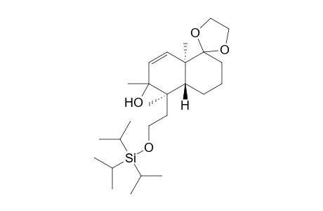 (4R,4aR,8aR)-3,4,4a,5,6,7-Hexahydro-3-hydroxy-3,4,8a-trimethyl-4-(2'-triisopropylsiloxyethyl)naphthalene-8(8aH)-one ethylene ketal