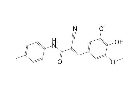 (2E)-3-(3-chloro-4-hydroxy-5-methoxyphenyl)-2-cyano-N-(4-methylphenyl)-2-propenamide