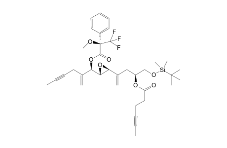 [S]-1-[(t-Butyldimethylsilyl)oxy]-4-[(2S,3R)-(3''-(2'''-methylen-1"'-R-<3,3,3-trifluoro2-methoxy-2-phenylpropanoyl>oxy)hex-4'''-ynyl)oxiran-2"-yl]-pent-4-en-2-yl Hex-4'-ynoate