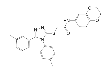 N-(2,3-dihydro-1,4-benzodioxin-6-yl)-2-{[5-(3-methylphenyl)-4-(4-methylphenyl)-4H-1,2,4-triazol-3-yl]sulfanyl}acetamide