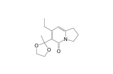 2-(7-Ethyl-5-oxo-1,2,3,5-tetrahydroindolizin-6-yl)-2-methyl-1,3-dioxolane