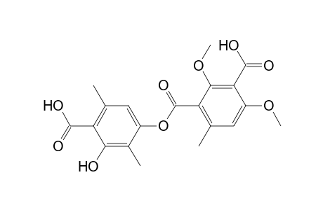 1,3-Benzenedicarboxylic acid, 2,4-dimethoxy-6-methyl-, 1-(4-carboxy-3-hydroxy-2,5-dimethylphenyl) ester
