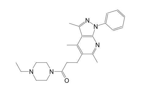 1H-pyrazolo[3,4-b]pyridine, 5-[3-(4-ethyl-1-piperazinyl)-3-oxopropyl]-3,4,6-trimethyl-1-phenyl-