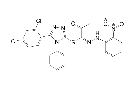 5-(2,4-dichlorophenyl)-4-phenyl-4H-1,2,4-triazol-3-yl (1E)-N-(2-nitrophenyl)-2-oxopropanehydrazonothioate