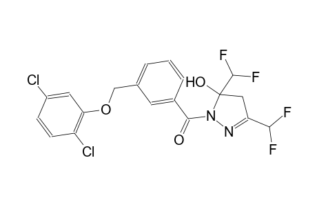 1-{3-[(2,5-dichlorophenoxy)methyl]benzoyl}-3,5-bis(difluoromethyl)-4,5-dihydro-1H-pyrazol-5-ol