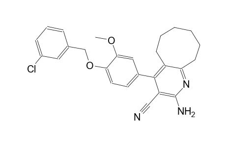 2-amino-4-{4-[(3-chlorobenzyl)oxy]-3-methoxyphenyl}-5,6,7,8,9,10-hexahydrocycloocta[b]pyridine-3-carbonitrile