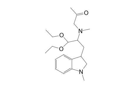 1-[2',2'-Diethoxy-1'-(1"-methyl-2",3"-dihydro-1H-indol-3'-ylmethyl)ethyl]-methylamino]-propan-2-one