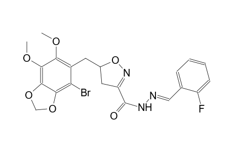 3-isoxazolecarboxylic acid, 5-[(4-bromo-6,7-dimethoxy-1,3-benzodioxol-5-yl)methyl]-4,5-dihydro-, 2-[(E)-(2-fluorophenyl)methylidene]hydrazide