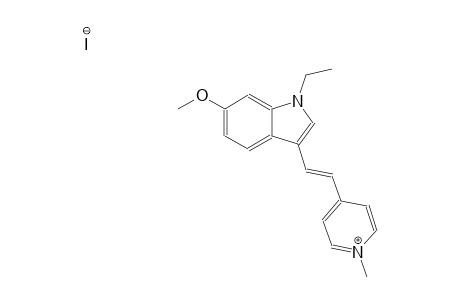 pyridinium, 4-[(E)-2-(1-ethyl-6-methoxy-1H-indol-3-yl)ethenyl]-1-methyl-, iodide