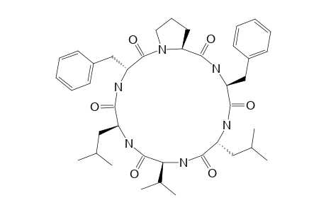 PHEPROPEPTIN-B;CYCLO-(-L-LEU-D-PHE-L-PRO-L-PHE-D-LEU-L-VAL-)