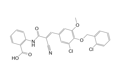 2-[((2E)-3-{3-chloro-4-[(2-chlorobenzyl)oxy]-5-methoxyphenyl}-2-cyano-2-propenoyl)amino]benzoic acid