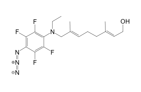 (2E,6E)-8-[(4-Azido-2,3,5,6-tetrafluoro-phenyl)-ethyl-amino]-3,7-dimethyl-octa-2,6-dien-1-ol