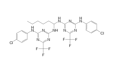 di[N-(2-(p-chlorophenylamino)-4-trifluoromethyl-1,3,5-triazinyl)amino]-hexane