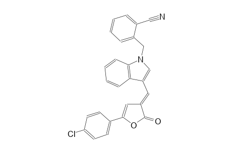 2-({3-[(E)-(5-(4-chlorophenyl)-2-oxo-3(2H)-furanylidene)methyl]-1H-indol-1-yl}methyl)benzonitrile