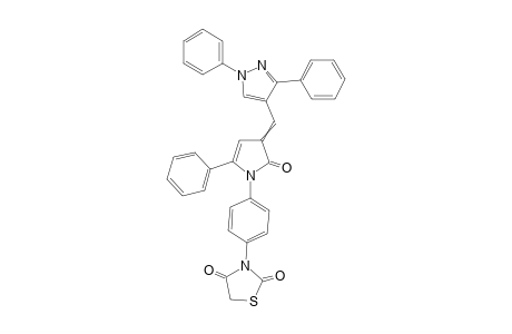 3-(4-(3-((1,3-Diphenyl-1H-pyrazol-4-yl)methylene)-2-oxo-5-phenyl-2,3-dihydropyrrol-1-yl)phenyl)thiazolidin-2,4-dione