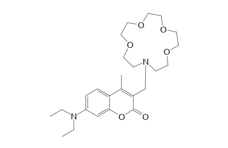2-[3',6',9',12'-Tetraoxa-15'-aza-cyclopentadecan-15'-yl]-4-methyl-7-(N.N-dipropyl)amino]-coumarin