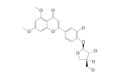 3'-HYDROXY-5,7-DIMETHOXYFLAVONE-4'-O-BETA-D-APIOFURANOSIDE