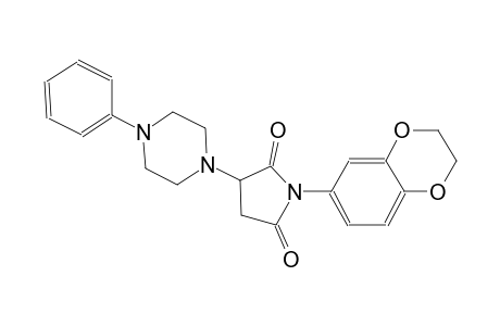 1-(2,3-dihydro-1,4-benzodioxin-6-yl)-3-(4-phenyl-1-piperazinyl)-2,5-pyrrolidinedione