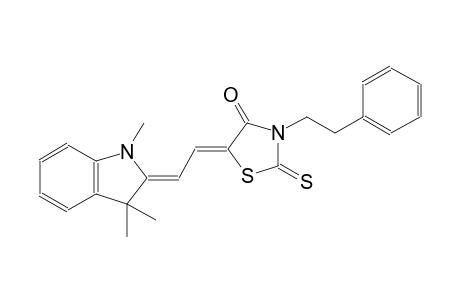 (5Z)-3-(2-phenylethyl)-2-thioxo-5-[(2Z)-2-(1,3,3-trimethyl-1,3-dihydro-2H-indol-2-ylidene)ethylidene]-1,3-thiazolidin-4-one