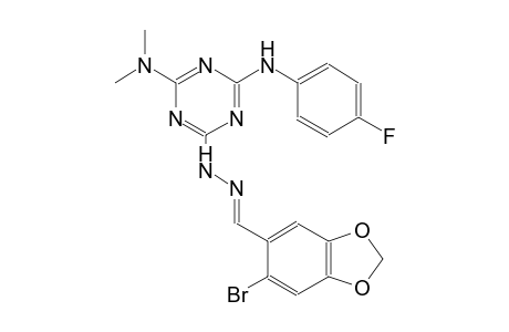 1,3-benzodioxole-5-carboxaldehyde, 6-bromo-, [4-(dimethylamino)-6-[(4-fluorophenyl)amino]-1,3,5-triazin-2-yl]hydrazone