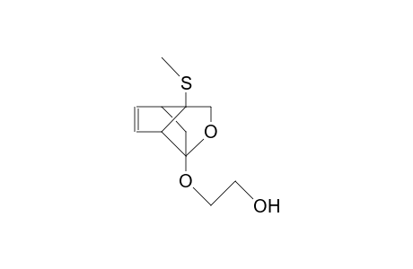 5-(2-Hydroxy-ethoxy)-8-methylthio-6-oxa-tricyclo(3.3.1.0/4,7/)non-2-ene