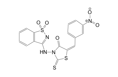 4-thiazolidinone, 3-[(1,1-dioxido-1,2-benzisothiazol-3-yl)amino]-5-[(3-nitrophenyl)methylene]-2-thioxo-, (5E)-