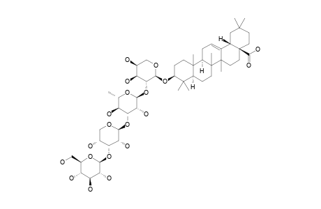 OLEANOLIC-ACID-3-O-BETA-D-GLUCOPYRANOSYL-(1->3)-BETA-D-RIBOPYRANOSYL-(1->3)-ALPHA-L-RHAMNOPYRANOSYL-(1->2)-ALPHA-L-ARABINOPYRANOSIDE