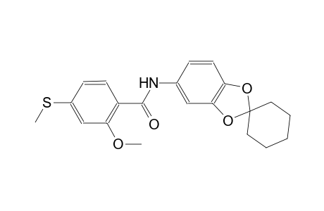 2-methoxy-4-(methylthio)-N-(spiro[benzo[d][1,3]dioxole-2,1'-cyclohexan]-5-yl)benzamide