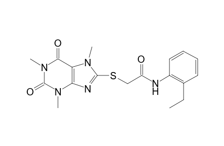 2-[(2,6-diketo-1,3,7-trimethyl-purin-8-yl)thio]-N-(2-ethylphenyl)acetamide