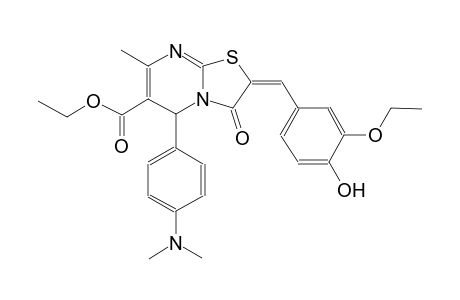 ethyl (2E)-5-[4-(dimethylamino)phenyl]-2-(3-ethoxy-4-hydroxybenzylidene)-7-methyl-3-oxo-2,3-dihydro-5H-[1,3]thiazolo[3,2-a]pyrimidine-6-carboxylate