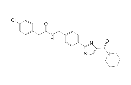 2-(4-Chlorophenyl)-N-(4-(4-(piperidine-1-carbonyl)thiazol-2-yl)benzyl)acetamide