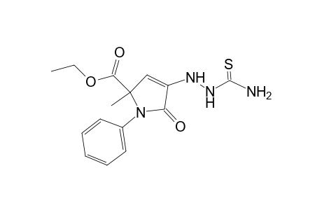 3-Pyrroline-2-carboxylic acid, 2-methyl-5-oxo-1-phenyl-4-thiosemicarbazido-, ethyl ester