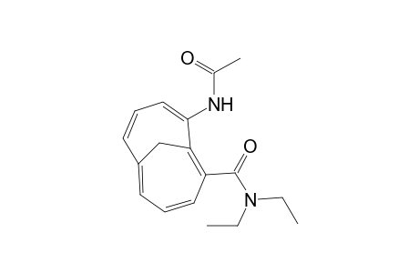 Bicyclo[4.4.1]undeca-1,3,5,7,9-pentaene-2-carboxamide, 10-(acetylamino)-N,N-diethyl-, (.+-.)-