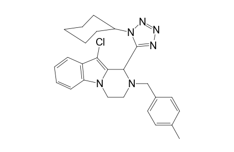10-Chloro-1-(1-cyclohexyl-1H-tetrazol-5-yl)-2-(4-methylbenzyl)-1,2,3,4-tetrahydropyrazino[1,2-a]indole