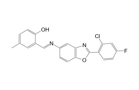 2-((E)-{[2-(2-chloro-4-fluorophenyl)-1,3-benzoxazol-5-yl]imino}methyl)-4-methylphenol