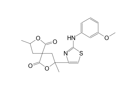 3-[2-(3-methoxyanilino)-1,3-thiazol-4-yl]-3,8-dimethyl-2,7-dioxaspiro[4.4]nonane-1,6-dione