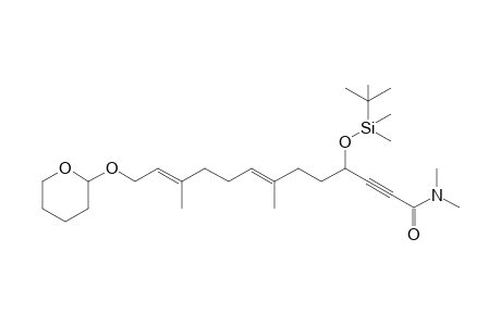 (RS,E,E)-4-{[(tert-Butyl)dimethylsilyl]oxy}-N,N,7,11-tetramethyl-13-{[( RS)-tetrahydro-2H-pyran-2-yl]oxy}trideca-7,11-dien-2-ynamide
