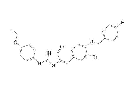 (2E,5E)-5-{3-bromo-4-[(4-fluorobenzyl)oxy]benzylidene}-2-[(4-ethoxyphenyl)imino]-1,3-thiazolidin-4-one