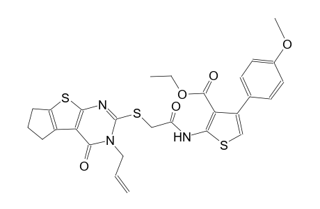 3-thiophenecarboxylic acid, 4-(4-methoxyphenyl)-2-[[[[3,5,6,7-tetrahydro-4-oxo-3-(2-propenyl)-4H-cyclopenta[4,5]thieno[2,3-d]pyrimidin-2-yl]thio]acetyl]amino]-, ethyl ester