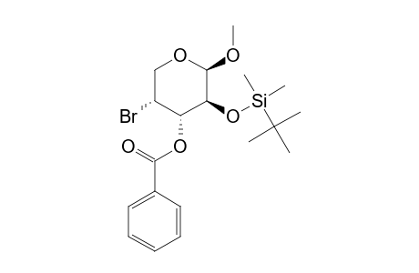 Methyl 3-O-benzoyl-4-bromo-2-O-[(t-butyl)dimethylsilyl]-4-deoxy-.beta.-D-arabinoside