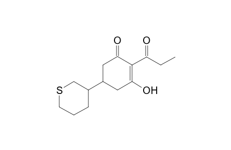 2-Cyclohexen-1-one, 3-hydroxy-2-(1-oxopropyl)-5-(tetrahydro-2H-thiopyran-3-yl)-
