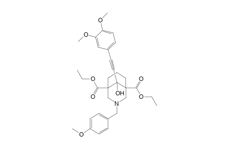 Diethyl 3-(4-methoxyphenylmethyl)-9-exo-hydroxy-9-[2-(3.4-dimethoxy)phenylethynyl]-3-azabicyclo[3.3.1]nonane-1,5-dicarboxylate