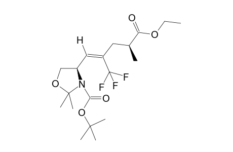 tert-Butyl (4S,4'S)-2,2-dimethyl-4-[4'-ethoxycarbonyl-2'-(trifluoromethyl)pent1'-enyl)oxazolidine-3-carboxylate