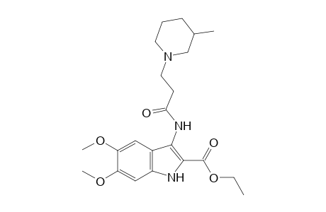 5,6-Dimethoxy-3-[3-(3-methylpiperidino)propanoylamino]-1H-indole-2-carboxylic acid ethyl ester