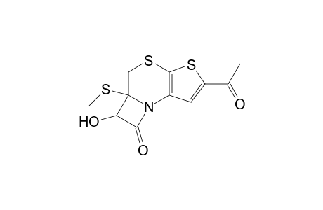 2-Acetyl-5,6-dihydro-6-hydroxy-5a-methylthioazeto[1,2-d]thieno[2,3-b][1,4]thiazin-7(5H)-one
