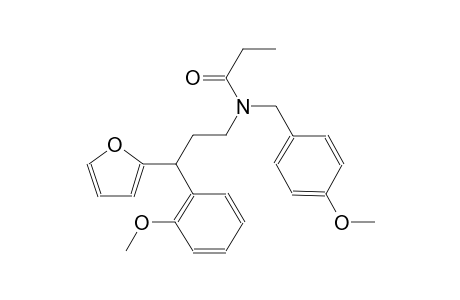 N-[3-(2-furyl)-3-(2-methoxyphenyl)propyl]-N-(4-methoxybenzyl)propanamide