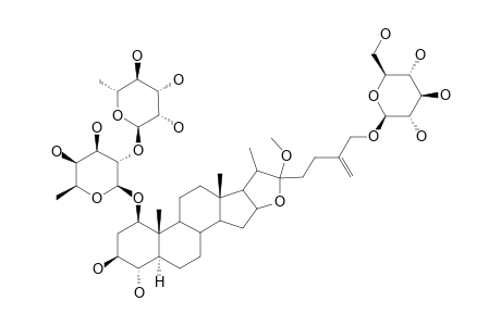 26-O-BETA-D-GLUCOPYRANOSYL-22-O-METHYL-5-ALPHA-FUROST-25(27)-ENE-1-BETA,3-BETA,4-ALPHA,22-XI,26-PENTOL-1-O-[O-ALPHA-L-RHAMNOPYRANOSYL-(1->2)-O-BET