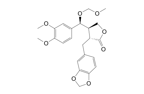 (3R*,4R*)-3-(3,4-Methylenedioxybenzyl)-4-[.alpha.(S)-.alpha.-methoxymethoxy-3,4-dimethoxybenzyl]-.gamma.-butyrolactone