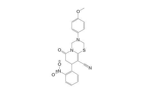 2H,6H-pyrido[2,1-b][1,3,5]thiadiazine-9-carbonitrile, 3,4,7,8-tetrahydro-3-(4-methoxyphenyl)-8-(2-nitrophenyl)-6-oxo-