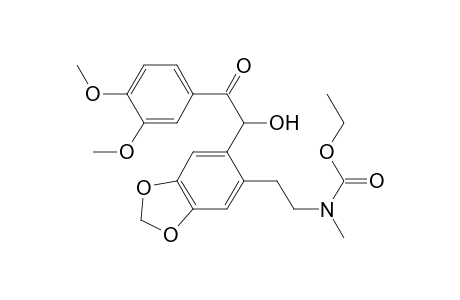 2-Hydroxy-1-(3,4-dimethoxyphenyl)-2-(2-[.beta.-(N-ethoxycarbonyl-N-methyl)aminoethyl]-4,5-methylenedioxyphenyl)-ethanone